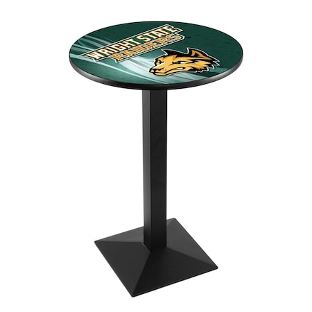 Holland Bar Stool Co 36" Blk Wrinkle Wright State Pub Table, 28" dia. Top L217B3628WrtStU-D2